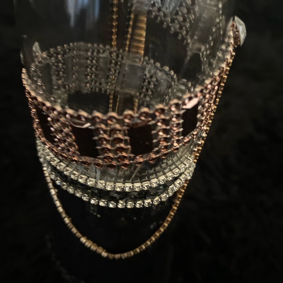 Black and Rose Gold Bling Wine Glass Set, His and Hers Elegant Wine Glasses - Picture 13 of 17